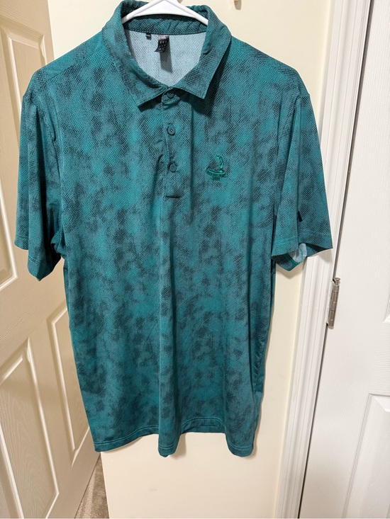 adidas Other - Men's Adidas Teal Snake Pattern Short-Sleeve Polo Shirt Pinehurst Logo